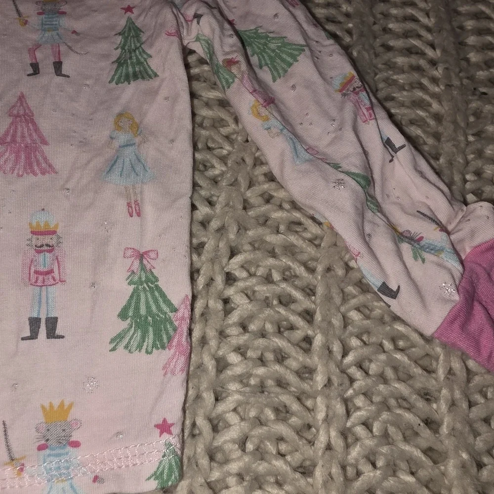 Mud Pie Kids Christmas Pajamas Pink Nutcracker Print Viscose Bamboo Set 12-18M
